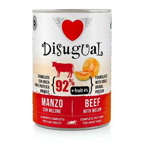 Disugual Wołowina z melonem 400g Karma mokra dla psa z owocami