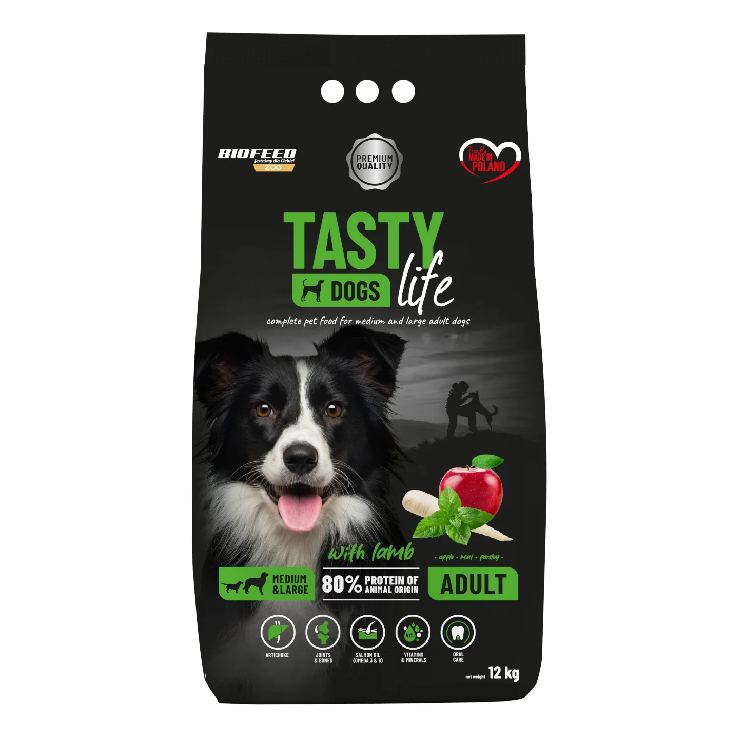 Biofeed Tasty Dogs Life z Jagnięciną dla dorosłych Psów Średnich i Dużych Ras 12kg