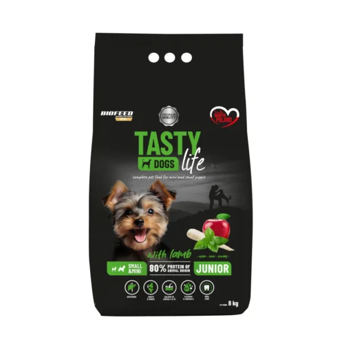 Biofeed Tasty Dogs Life z Jagnięciną dla Szczeniąt Małych Ras 8kg