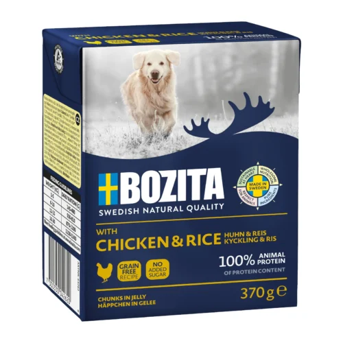 Bozita Kawałki w Galaretce z Kurczakiem i Ryżem 370g dla Psów