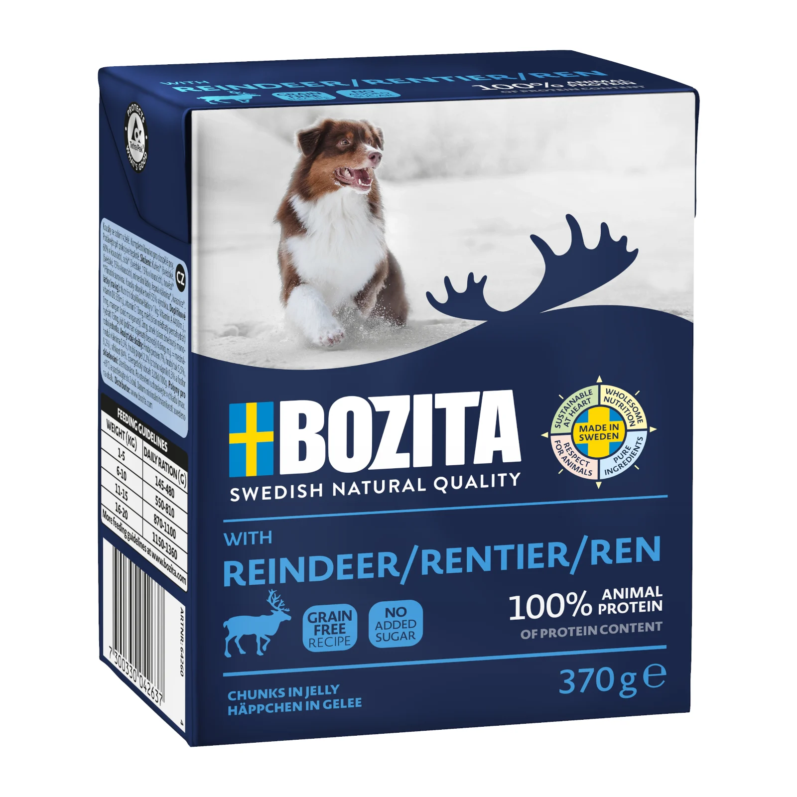 Bozita Kawałki w Galaretce z Reniferem 370g dla Psów