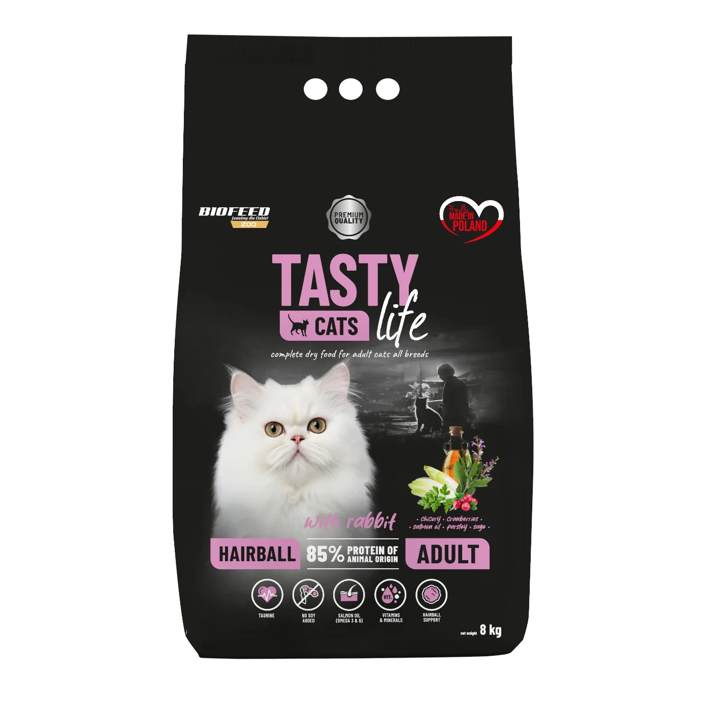 Biofeed Tasty Cats Life Hairball with Rabbit 8kg