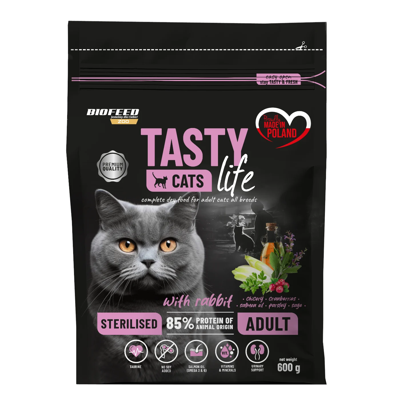 Biofeed Tasty Cats Life Sterilised with Rabbit 600g