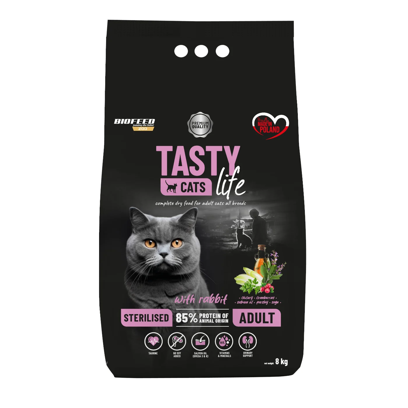 Biofeed Tasty Cats Life Sterilised with Rabbit 8kg