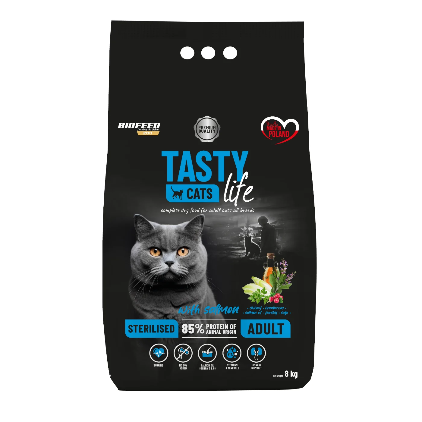 Biofeed Tasty Cats Life Sterilised with Salmon 8kg