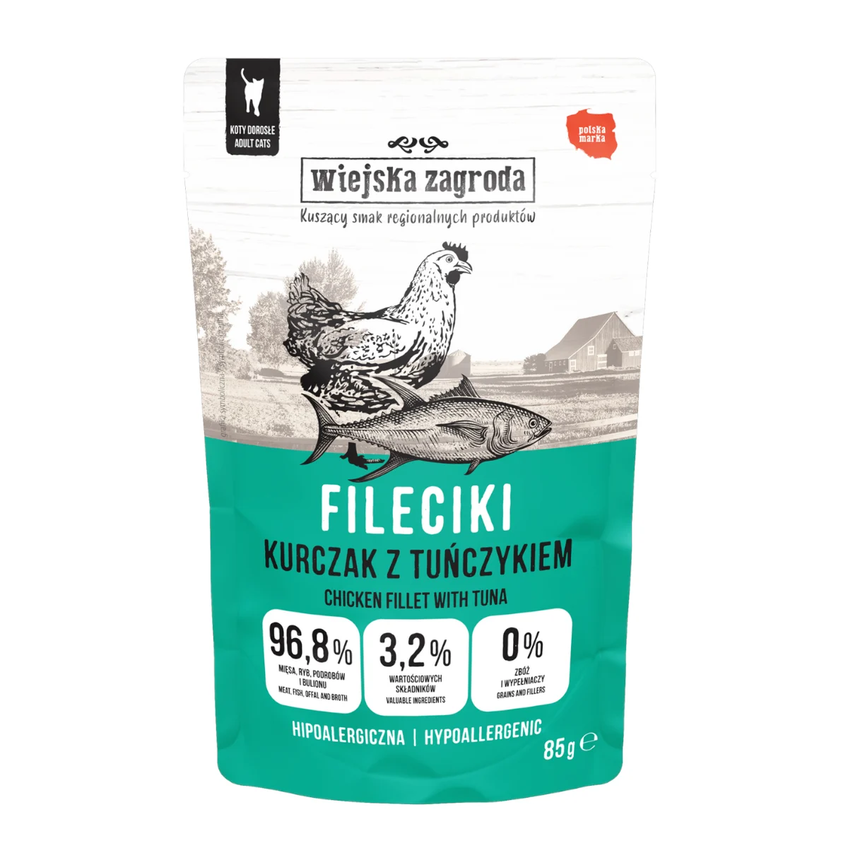 Wiejska Zagroda Fileciki Kurczak z tuńczykiem (dorosły) 85g