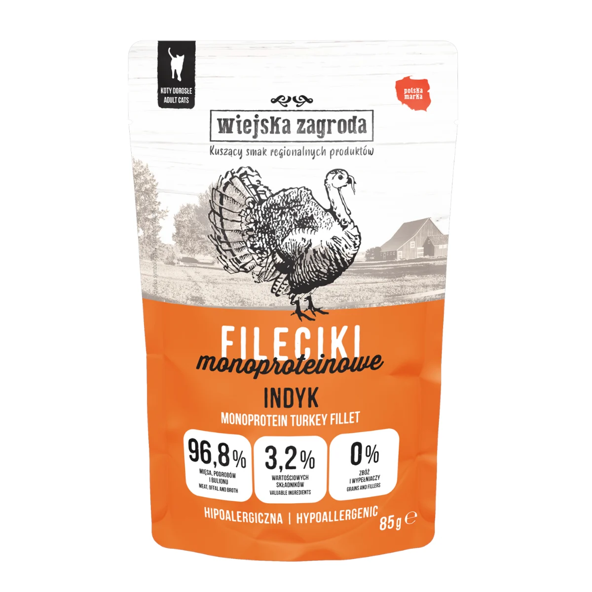 Wiejska Zagroda Fileciki Monoproteinowe Indyk (dorosły) 85g