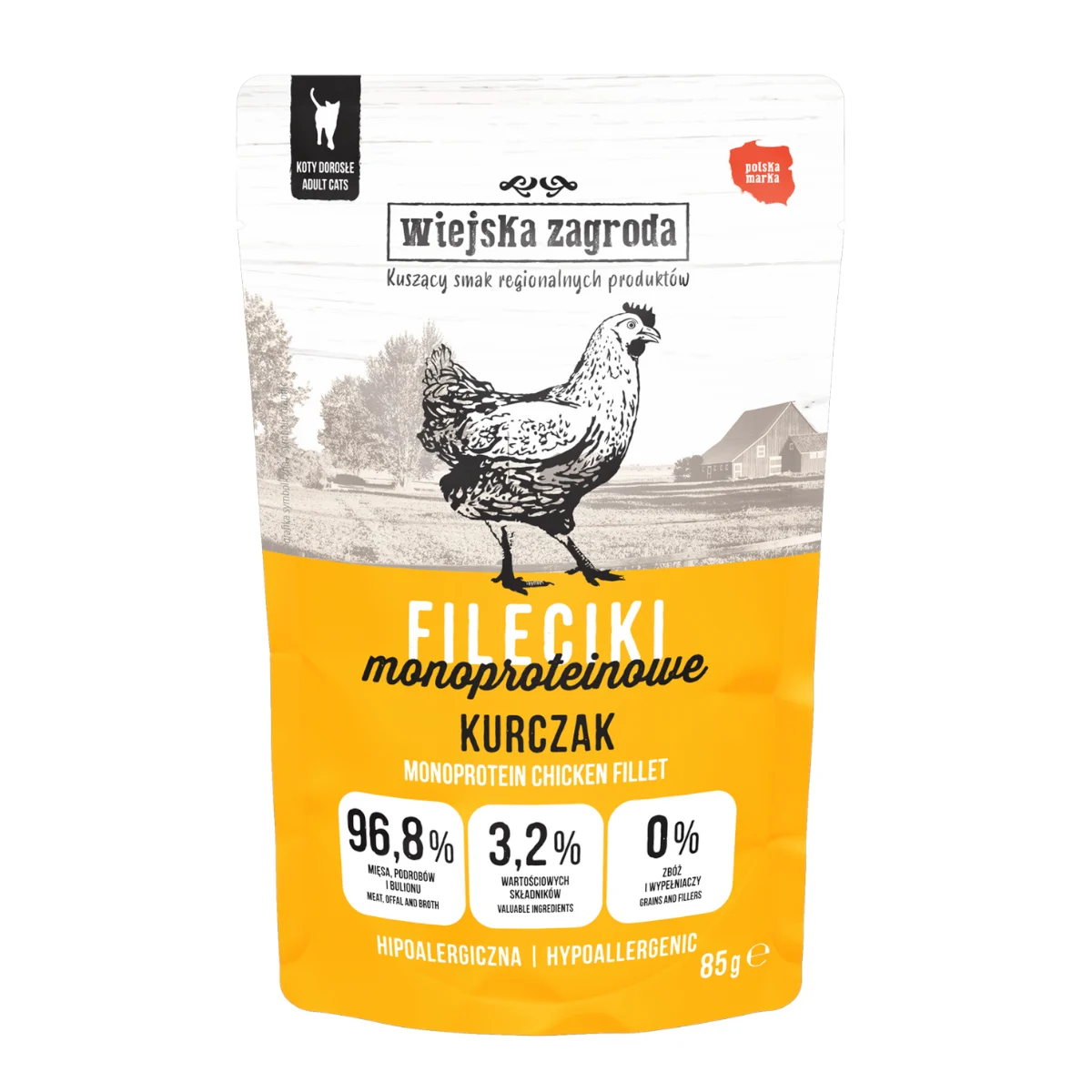 Wiejska Zagroda Fileciki Monoproteinowe Kurczak (dorosły) 85g
