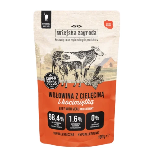 Wiejska Zagroda Wołowina z cielęciną i kocimiętką (dorosły) 100g