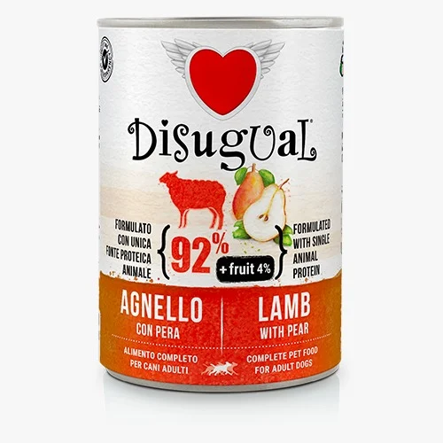 Disugual Jagnięcina z gruszką 400g Karma mokra dla psa z owocami