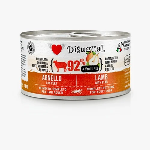 Disugual Jagnięcina z gruszką 150g Karma mokra dla psa z owocami