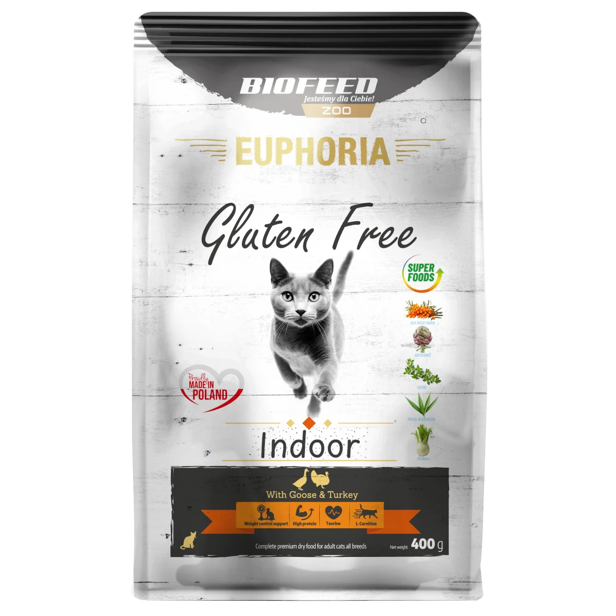 Biofeed Euphoria Gluten Free Cats Indoor with Turkey & Goose 400g