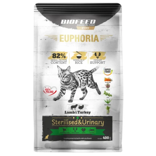 Biofeed Euphoria Gluten Free Cats Sterilised & Urinary with Lamb & Turkey 400g