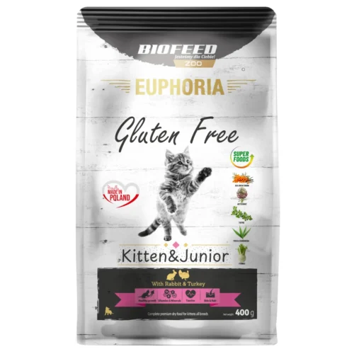 Biofeed Euphoria Gluten Free Cats Kitten & Junior with Rabbit & Turkey 400g