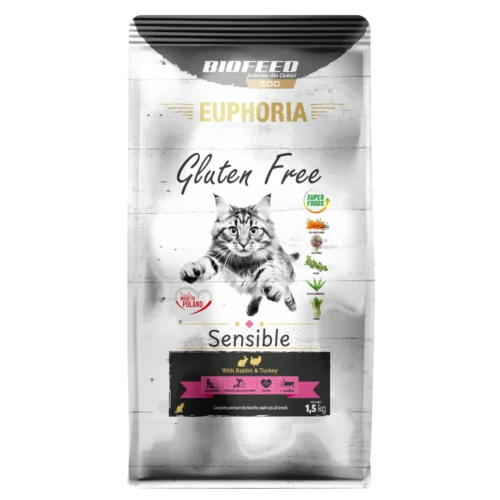 Biofeed Euphoria Gluten Free Cats Sensible with Rabbit & Turkey 1,5kg