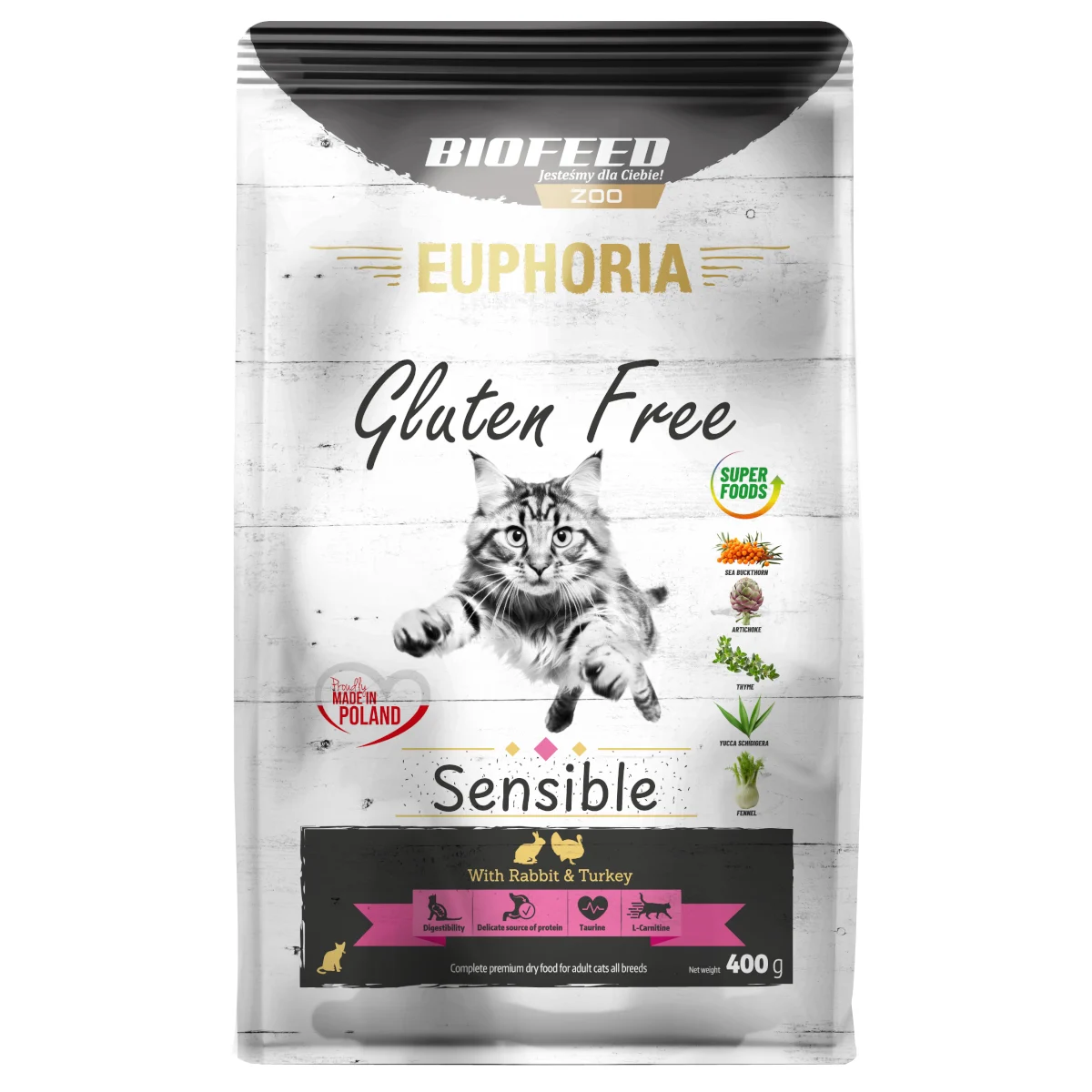 Biofeed Euphoria Gluten Free Cats Sensible with Rabbit & Turkey 400g