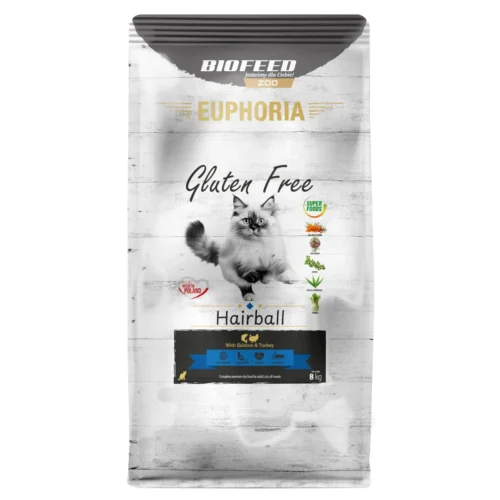 Biofeed Euphoria Gluten Free Cats Hairball with Salmon & Turkey 8kg
