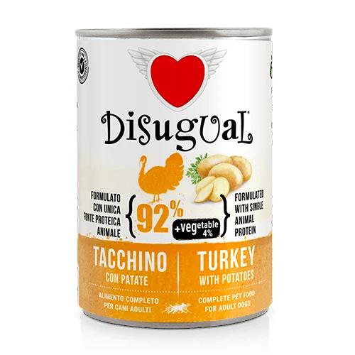 Disugual Indyk z ziemniakami 400g Karma mokra dla psa z warzywami