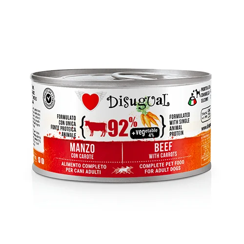 Disugual Wołowina z marchewką 150g Karma mokra dla psa z warzywami