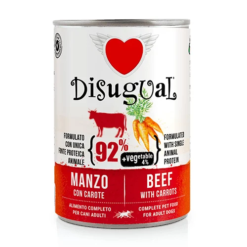 Disugual Wołowina z marchewką 400g Karma mokra dla psa z warzywami
