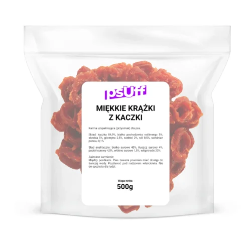 psUff Miękkie Krążki z Kaczką 500g Przysmak dla Psów