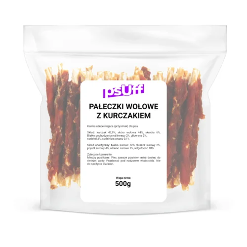 psUff Pałeczki Wołowe z Kurczakiem 500g Przysmak dla Psów