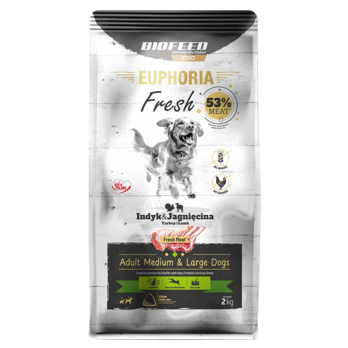 Biofeed Euphoria Fresh Meat Adult Medium & Large Indyk i Jagnięcina 2kg