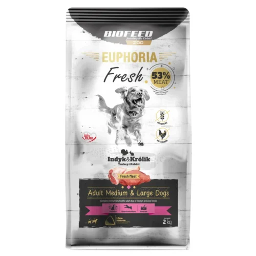 Biofeed Euphoria Fresh Meat Adult Medium & Large Indyk i Królik 2kg