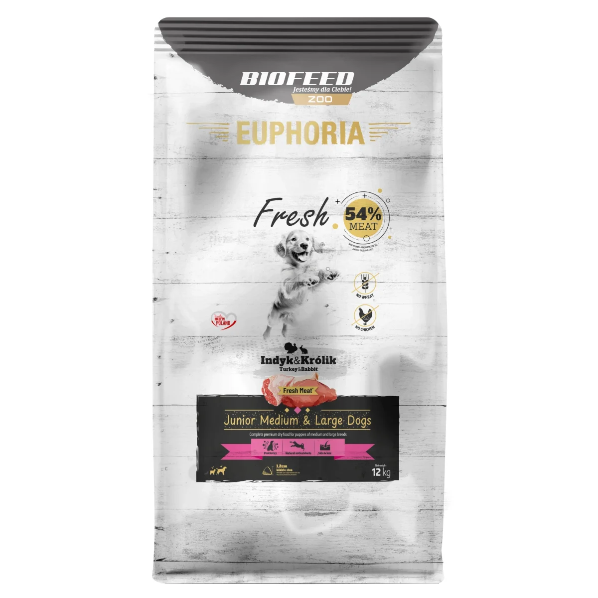 Biofeed Euphoria Fresh Meat Junior Medium & Large Indyk i Królik 12kg