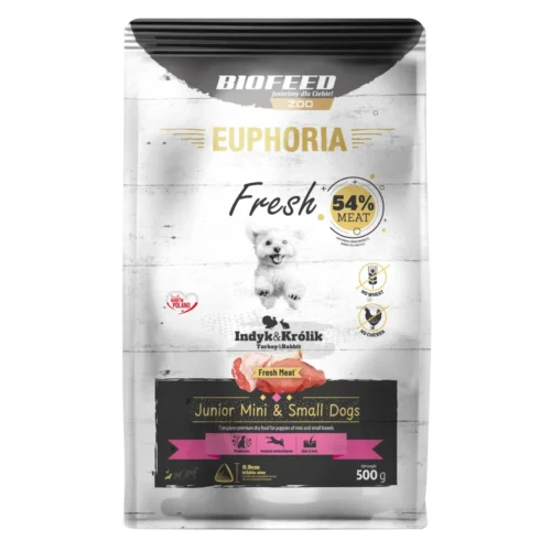Biofeed Euphoria Fresh Meat Junior Mini & Small Indyk i Królik 0,5kg
