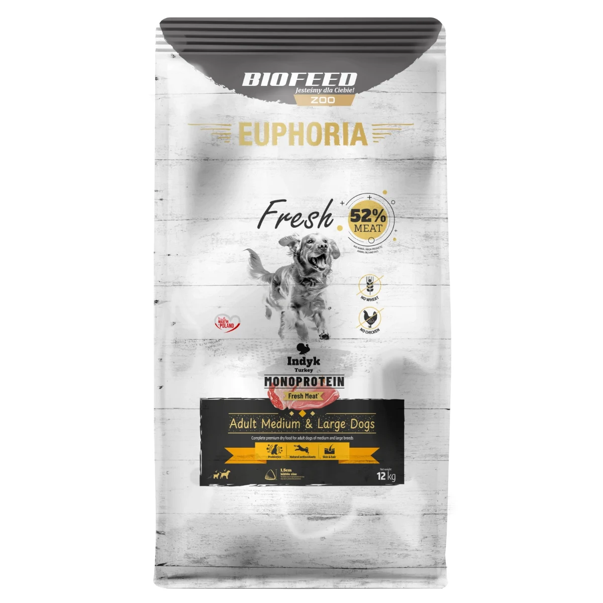 Biofeed Euphoria Fresh Meat Adult Medium & Large Indyk Monoprotein 12kg