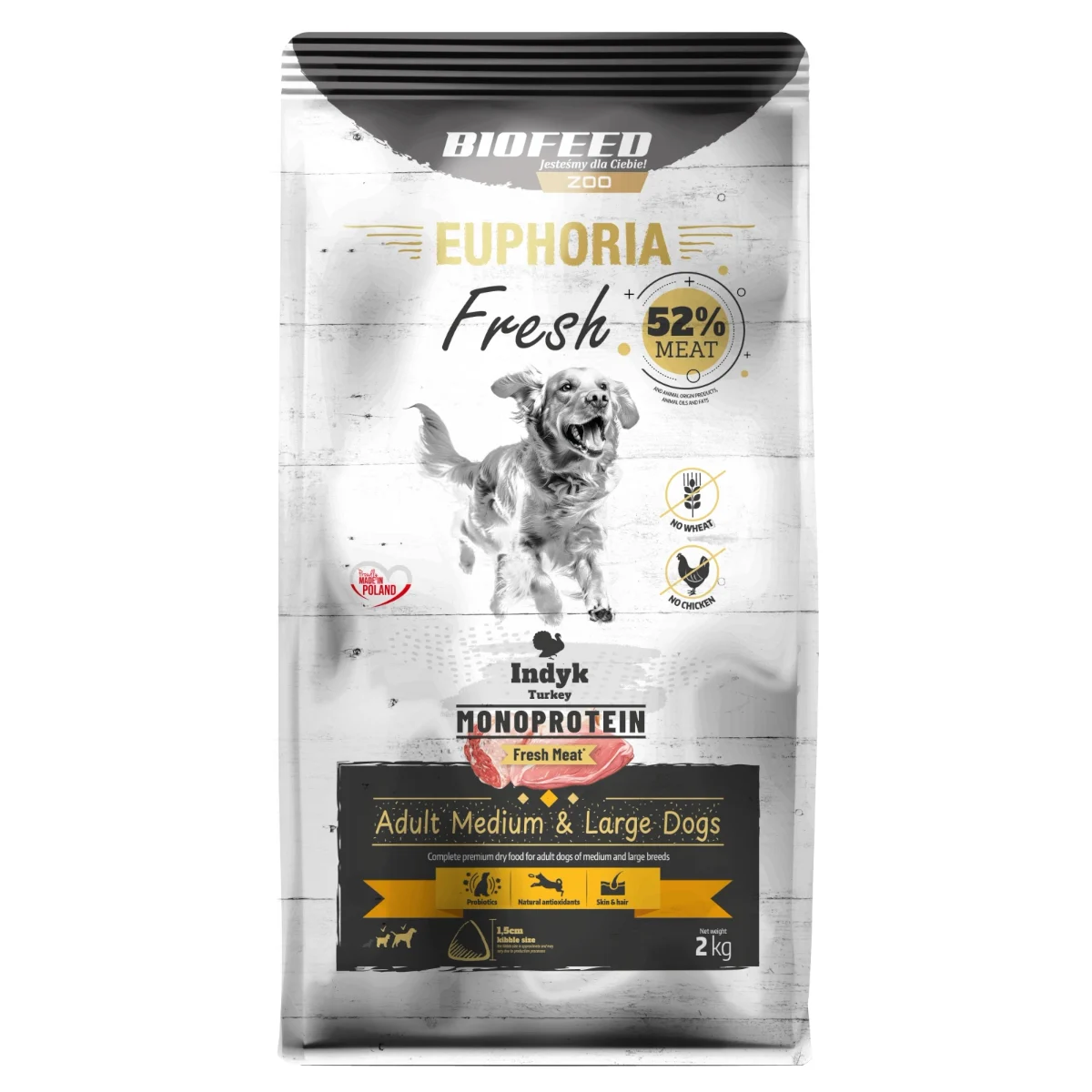 Biofeed Euphoria Fresh Meat Adult Medium & Large Indyk Monoprotein 2kg