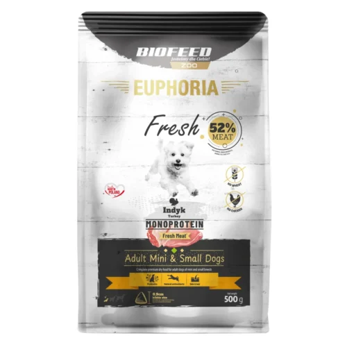 Biofeed Euphoria Fresh Meat Adult Mini & Small Indyk Monoprotein 500g