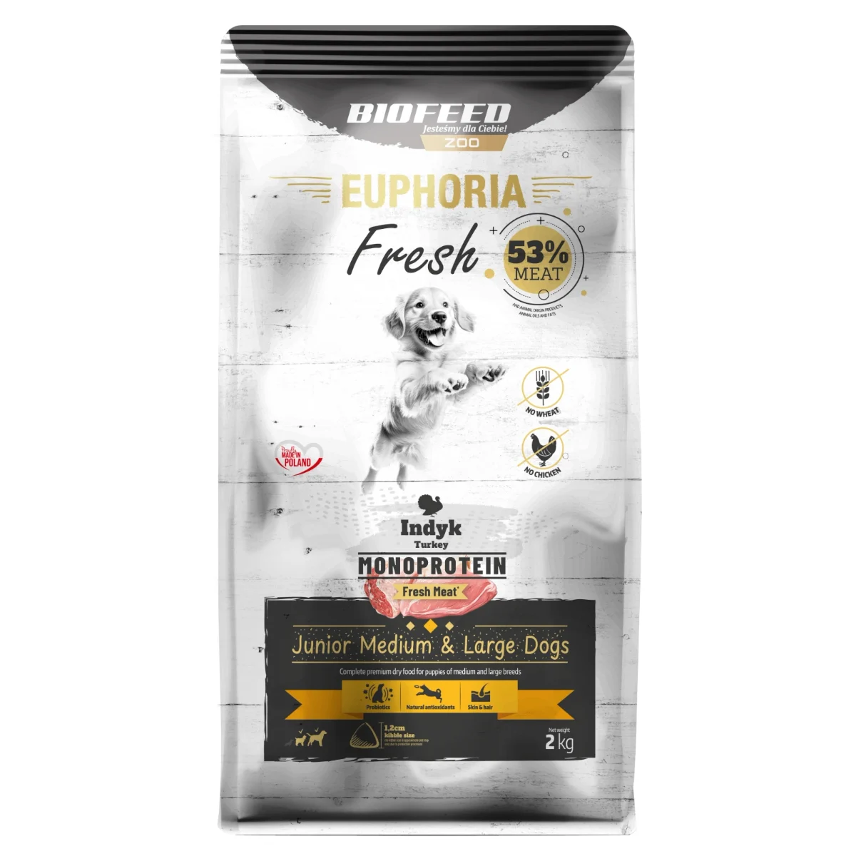 Biofeed Euphoria Fresh Meat Junior Medium & Large Indyk Monoprotein 2kg