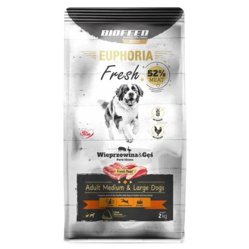 Biofeed Euphoria Fresh Meat Adult Medium & Large Wieprzowina i Gęś 2kg