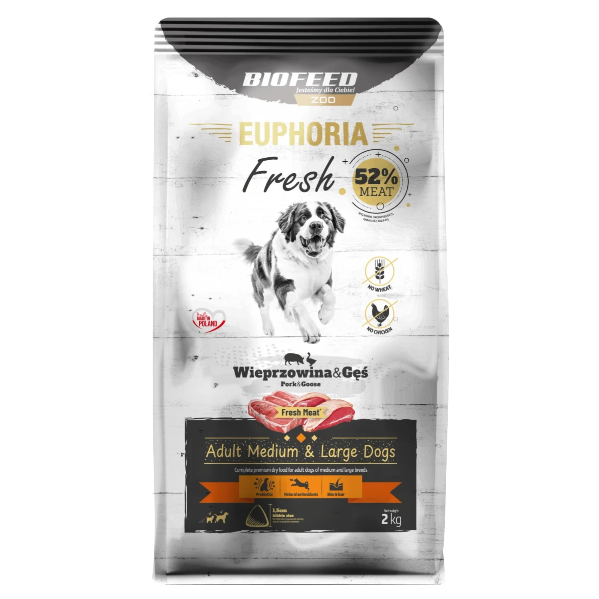 Biofeed Euphoria Fresh Meat Adult Medium & Large Wieprzowina i Gęś 2kg