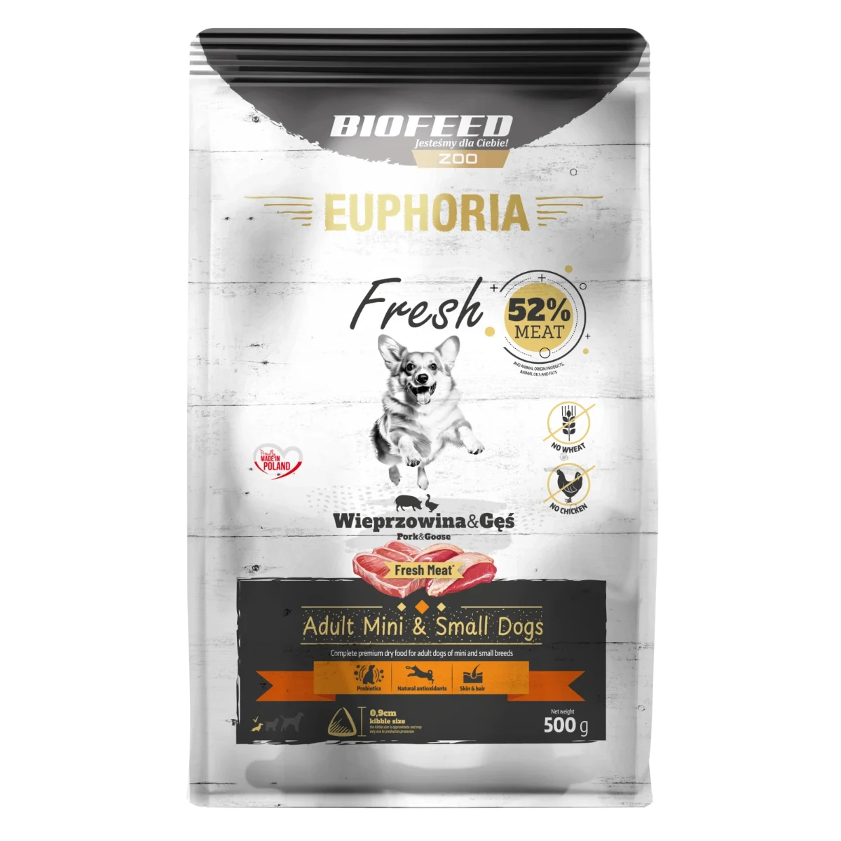 Biofeed Euphoria Fresh Meat Adult Mini & Small Wieprzowina i Gęś 500g