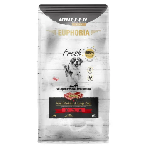 Biofeed Euphoria Fresh Meat Adult Medium & Large Wieprzowina i Wołowina 12kg