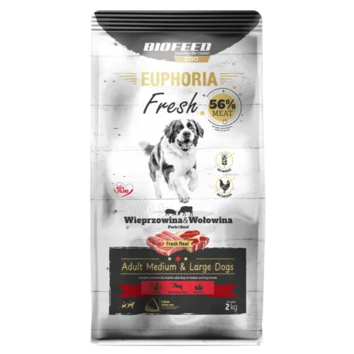 Biofeed Euphoria Fresh Meat Adult Medium & Large Wieprzowina i Wołowina 2kg