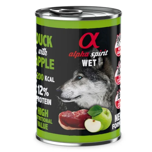 Alpha Spirit Duck with Apple 400g Kaczka z Jabłkiem Karma mokra dla Psów