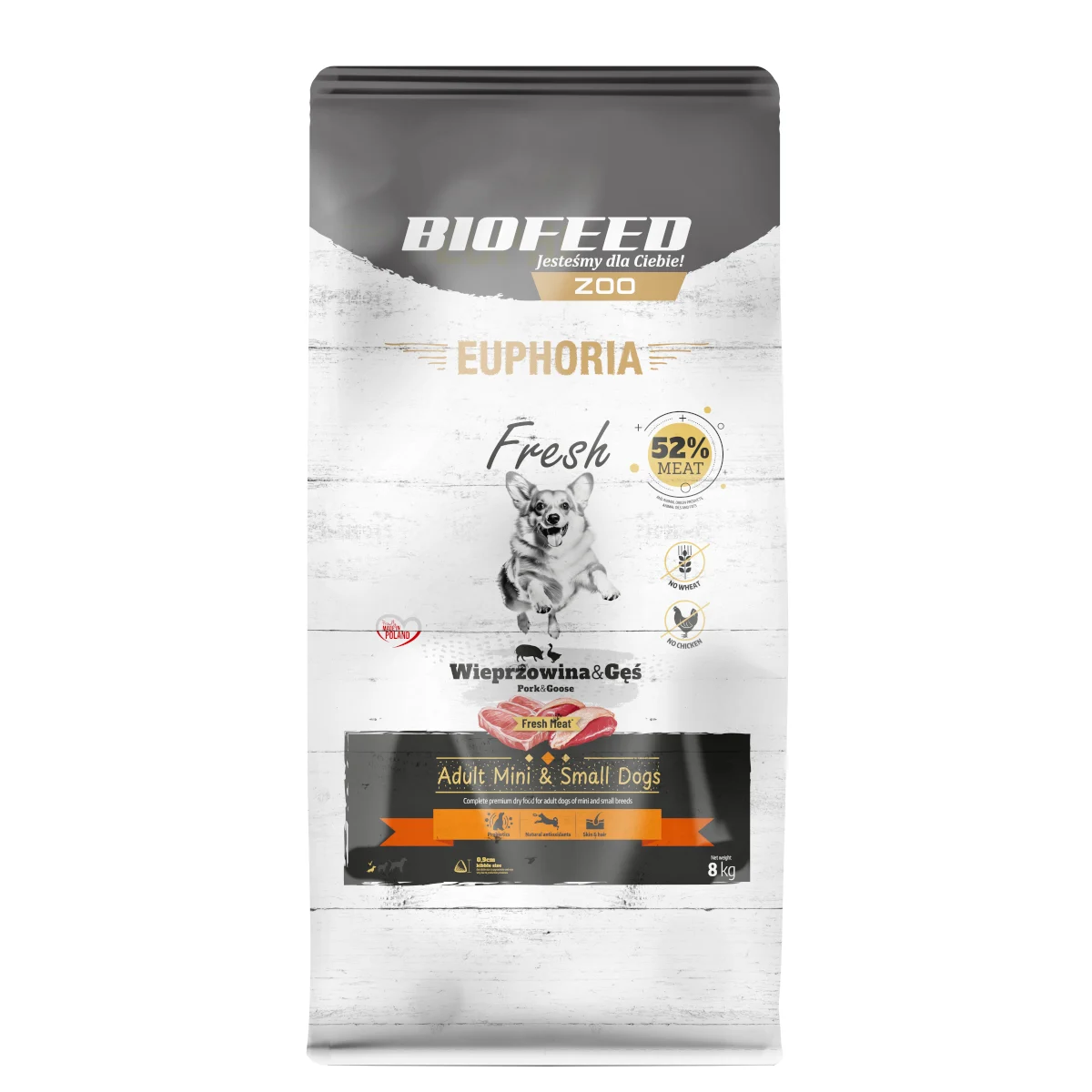 Biofeed Euphoria Fresh Meat Adult Mini & Small Wieprzowina i Gęś 8kg