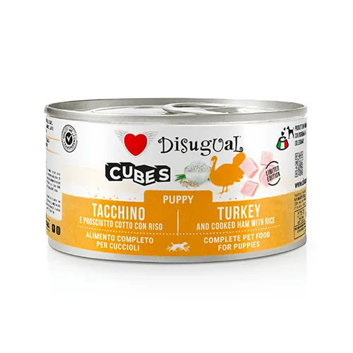 Disugual Cubes Indyk z szynką i ryżem (szczenięta) 150g