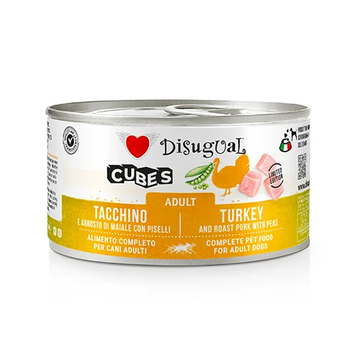 Disugual Cubes Indyk z wieprzowiną i groszkiem (dorosły) 150g