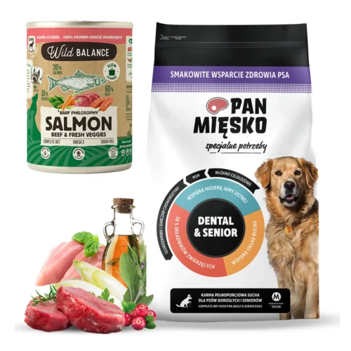Pan Mięsko Dental & Senior M 3kg + 400g Wild Balance Salmon Beef