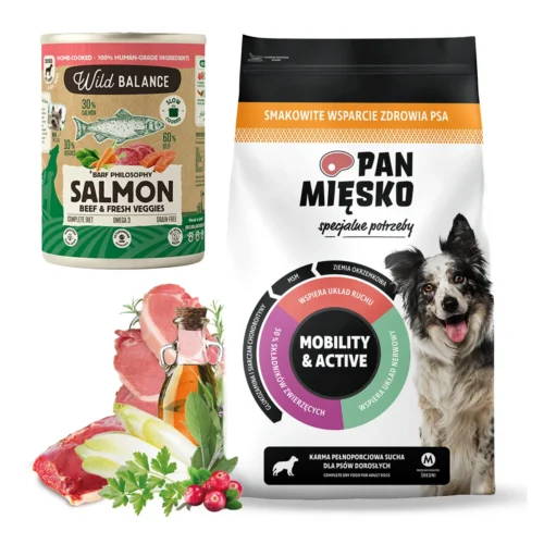 Pan Mięsko Mobility & Active chrupki M 3kg + 400g Wild Balance Salmon Beef