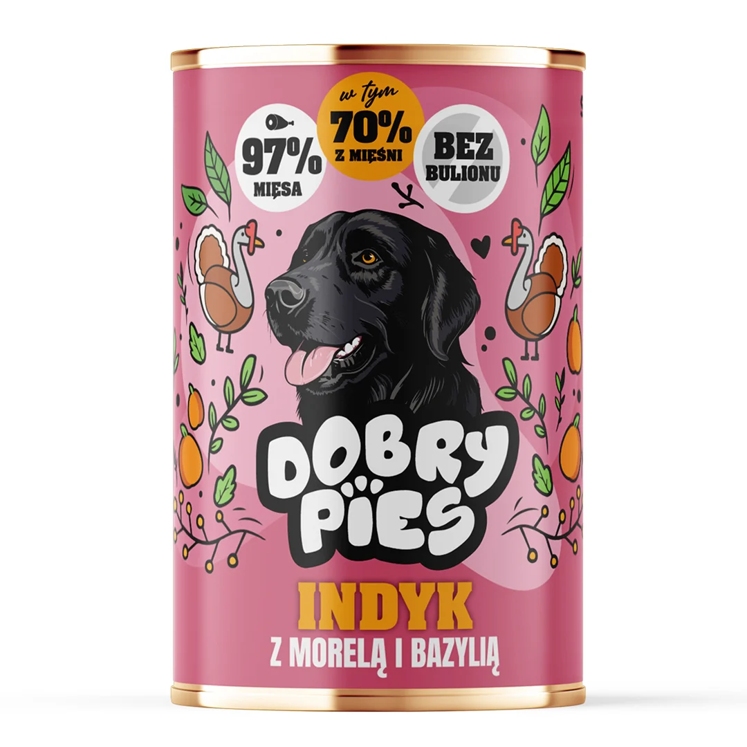 Dobry Pies Indyk z morelą i bazylią 400g