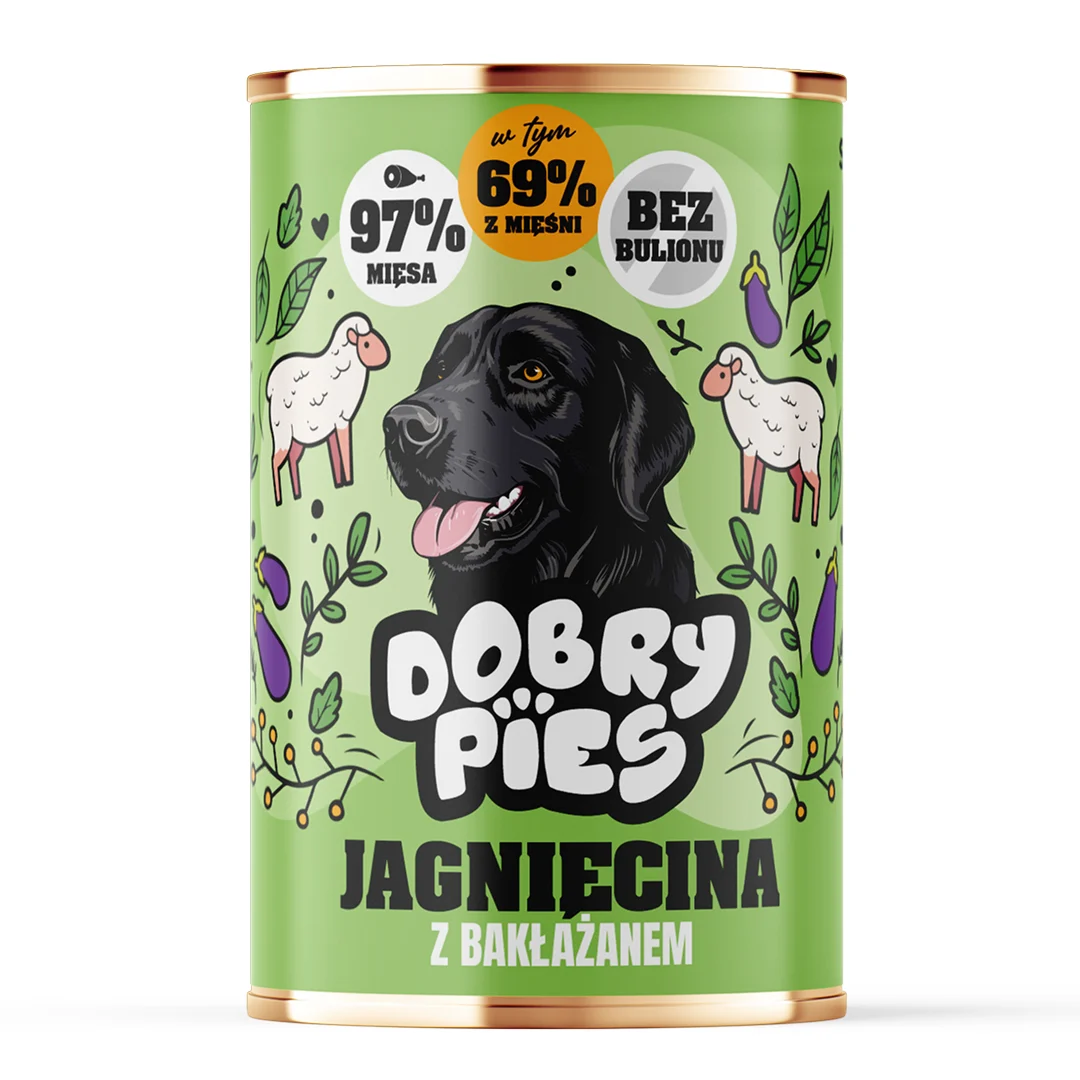 Dobry Pies Jagnięcina z bakłażanem 400g