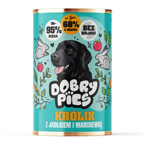 Dobry Pies Królik z jabłkiem i marchewką 400g