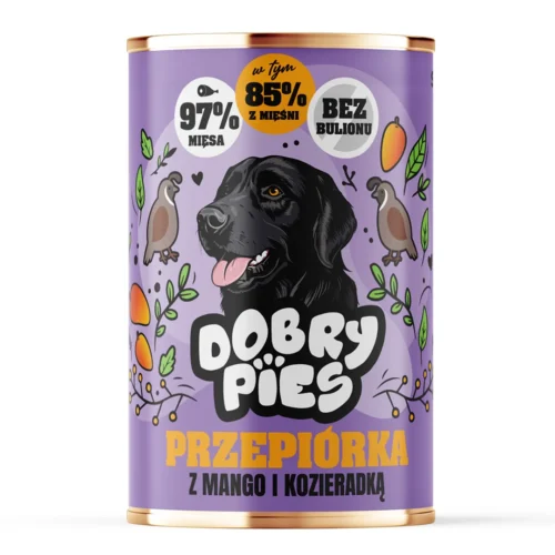 Dobry Pies Przepiórka z mango i kozieradką 400g