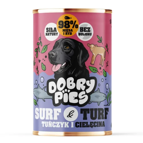 Dobry Pies Surf & Turf Tuńczyk i cielęcina 400g